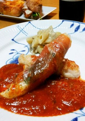 チキンサルティンボッカ①トマトソースで！-レシピのメイン写真