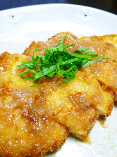 鶏むね肉チキンカツ☆梅肉おかかソースがけ-レシピのメイン写真