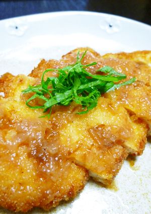 鶏むね肉チキンカツ☆梅肉おかかソースがけ-レシピのメイン写真