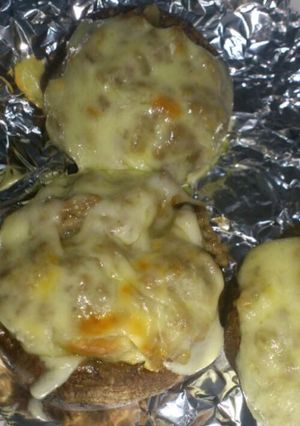 椎茸の肉味噌チーズ焼き-レシピのメイン写真