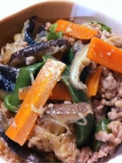 夏野菜☆ガッツリなすの麻婆春雨-レシピのメイン写真