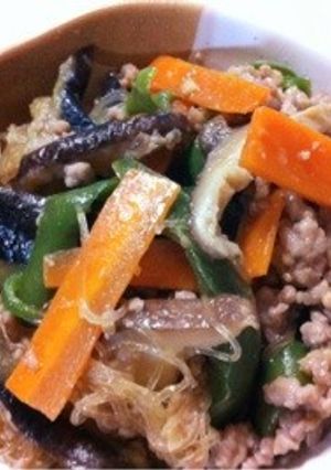夏野菜☆ガッツリなすの麻婆春雨-レシピのメイン写真