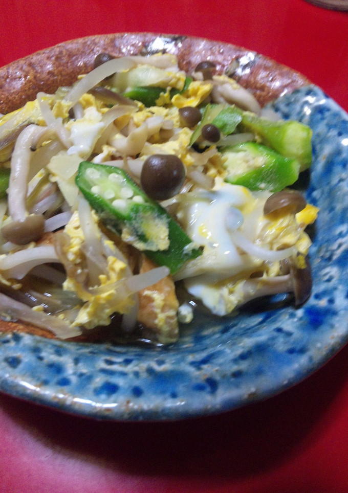 オクラ･茗荷･ちくわと残り野菜の卵とじ-レシピのメイン写真