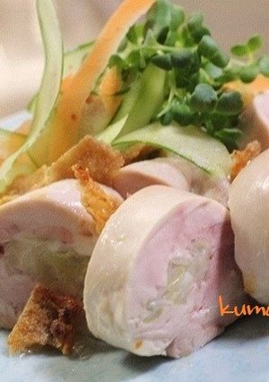 鶏肉の葱巻き蒸し。-レシピのメイン写真