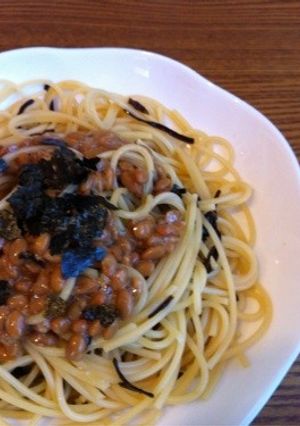 簡単！納豆&塩昆布パスタ-レシピのメイン写真