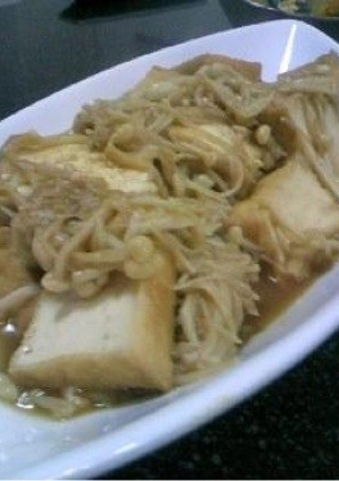 【ダイエット】エノキと厚揚げの醤油炒め-レシピのメイン写真