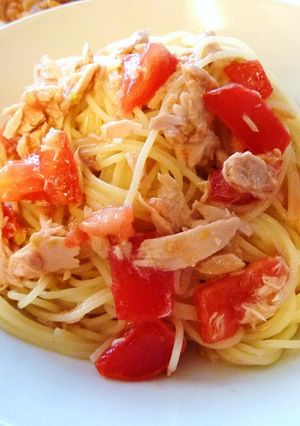 ツナとトマトの冷製パスタ-レシピのメイン写真