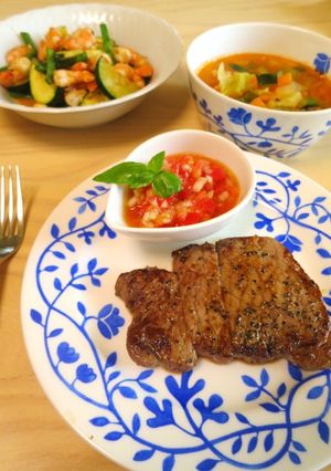 完熟トマトのサルサ☆ステーキ-レシピのメイン写真
