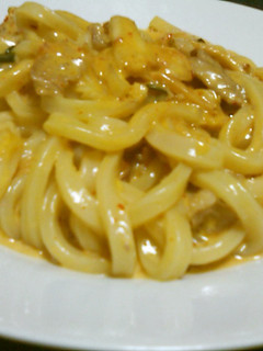 豚キムチクリームうどん-レシピのメイン写真