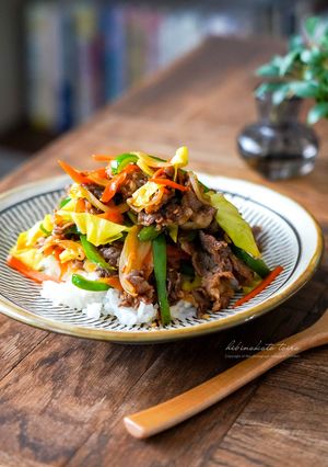 お肉少なめでも野菜が摂れるプルコギ丼-レシピのメイン写真
