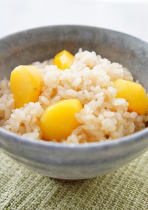 昆布だしで炊く栗ごはん-レシピのメイン写真