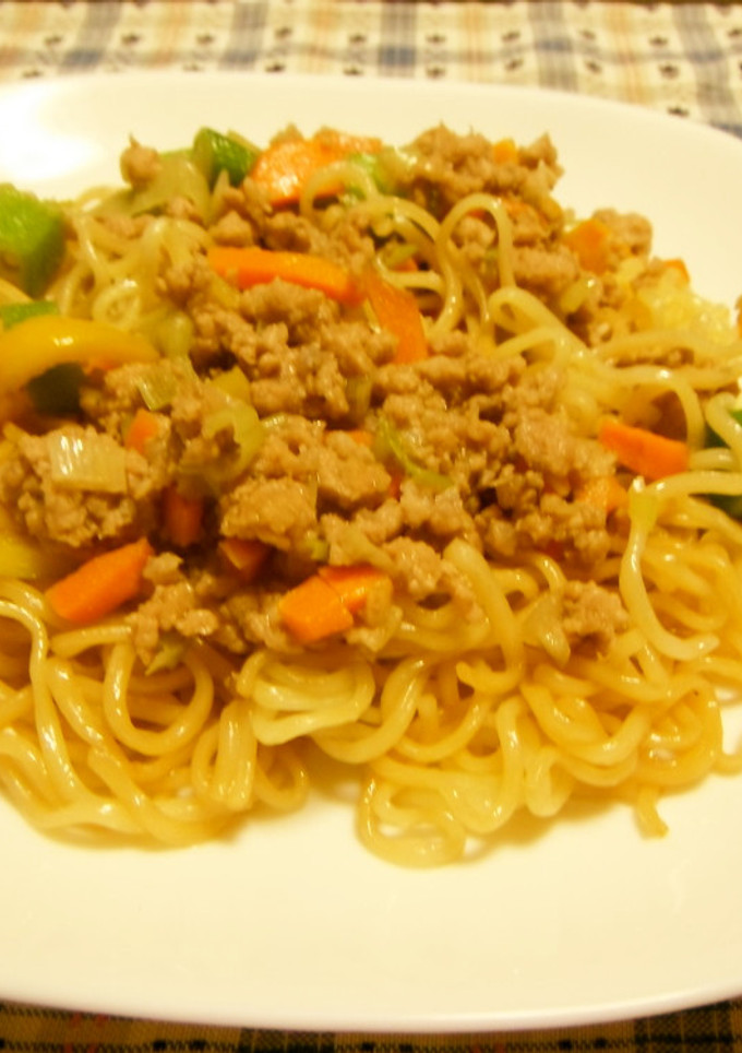 簡単　野菜のそぼろ焼きそば-レシピのメイン写真
