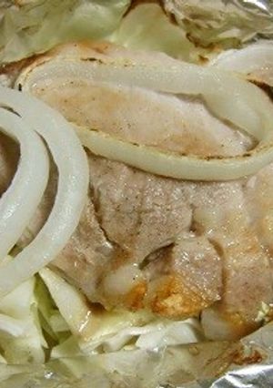 キャベツがいっぱいの豚ロースホイル焼き-レシピのメイン写真