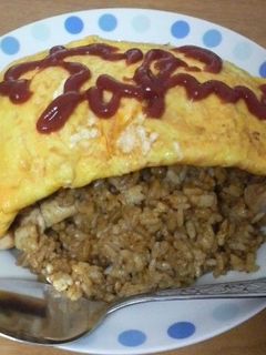 ドライカレーオムライス-レシピのメイン写真
