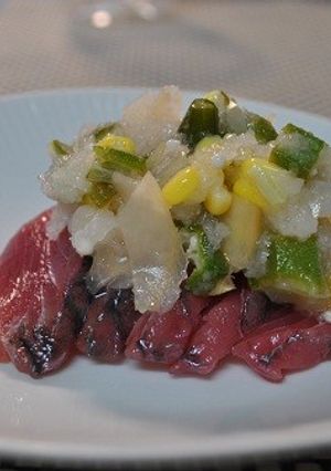 カツオのおろしオクラ-レシピのメイン写真