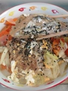 カツオ入り卵とじうどん-レシピのメイン写真