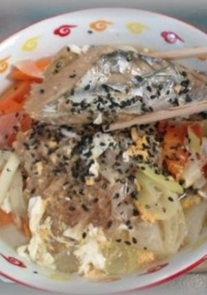 カツオ入り卵とじうどん-レシピのメイン写真