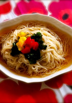 スタミナ満点♫アンチョビで洋風そうめん！-レシピのメイン写真