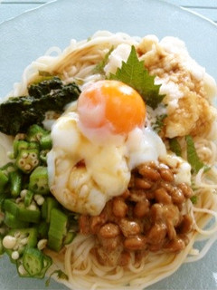 夏のネバネバそうめん☆温玉のせ-レシピのメイン写真