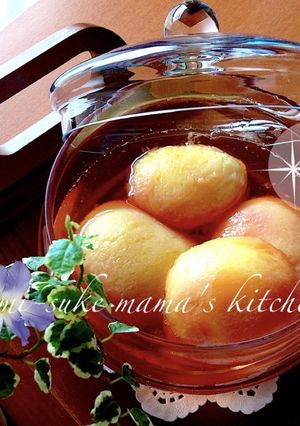 。ஐஃ水無しピンク♡桃のコンポート。ஐஃ-レシピのメイン写真