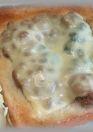 納豆ピザ風トースト-レシピのメイン写真