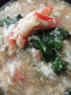 カニとチンゲン菜の卵白あんかけ-レシピのメイン写真