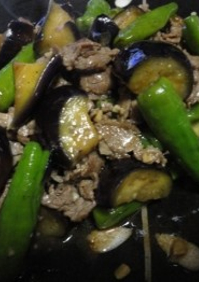 ナスとししとうと牛肉のオイスターソース炒-レシピのメイン写真