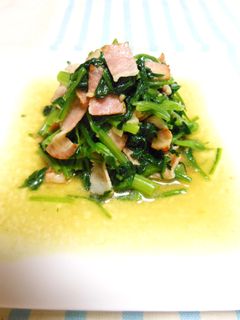 空芯菜とベーコンのにんにく塩炒め-レシピのメイン写真