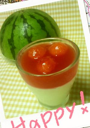 夏限定紅白スイカゼリーとパンナコッタ-レシピのメイン写真