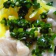 ぷるぷる蒸し鶏のニラソース