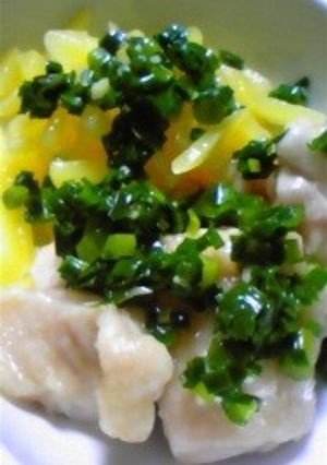 ぷるぷる蒸し鶏のニラソース-レシピのメイン写真