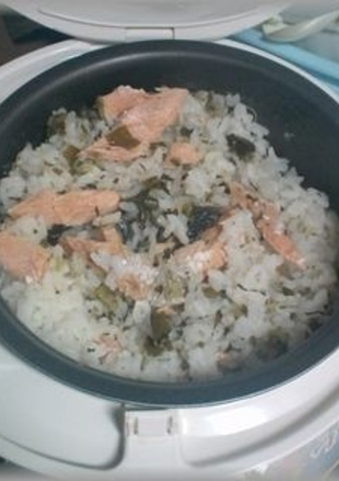 鮭と海草の炊き込みご飯　-レシピのメイン写真