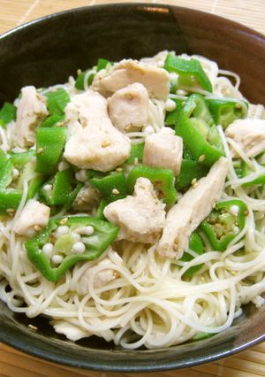 鶏むね肉とオクラのぶっかけそうめん-レシピのメイン写真