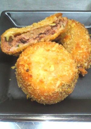 激うまズッキーニ塩麹ハンバーグ挟みフライ-レシピのメイン写真