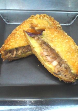 絶品なすびのハンバーグハサミフライ-レシピのメイン写真