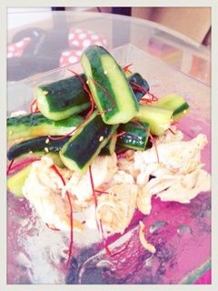 簡単♪ ササミとキュウリのごま油和え-レシピのメイン写真