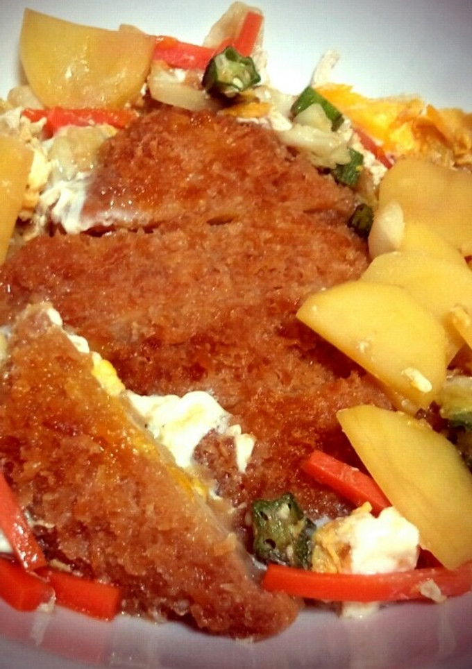 カツ丼♪夏野菜の卵とじ♪-レシピのメイン写真