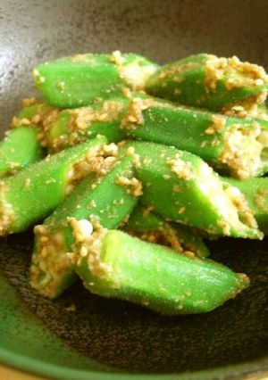 胡麻たっぷり　おくらの胡麻和え-レシピのメイン写真