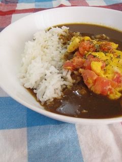 トマト入りスクランブルエッグ☆カレー-レシピのメイン写真