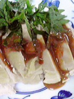 しっとり美味しい☆ゆで鶏のごましそ風味♪-レシピのメイン写真