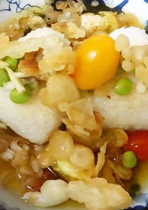 夏野菜入り焼きおにぎりの冷茶漬け-レシピのメイン写真