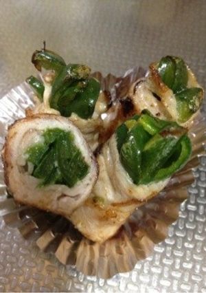 お弁当に！肉巻きピーマンのゴマ油炒め-レシピのメイン写真