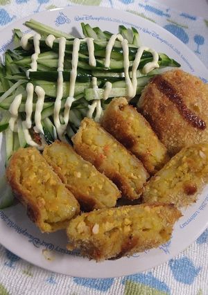 簡単！ふわふわムネ肉の焼きカレーコロッケ-レシピのメイン写真