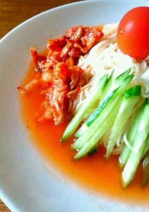 そうめんに飽きたら！韓国風キムチそうめん-レシピのメイン写真