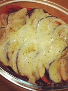 * ナスとトマトの重ね焼き *-レシピのメイン写真