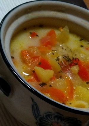 ソパ・ミヌータ（野菜とパスタのスープ）-レシピのメイン写真