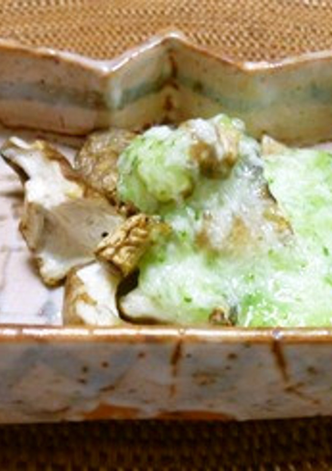 焼きシイタケの翡翠とろろかけ-レシピのメイン写真