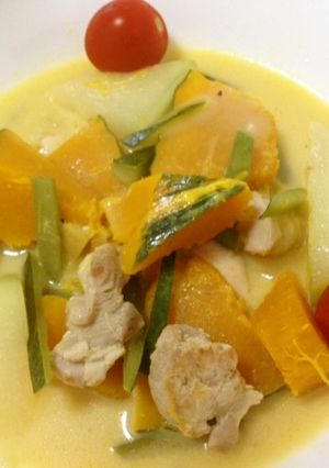 かぼちゃと冬瓜の豆乳煮-レシピのメイン写真