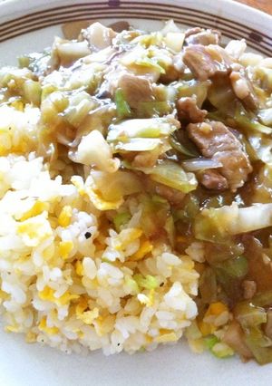 キャベツと豚肉の♥あんかけ肉チャーハン♫-レシピのメイン写真