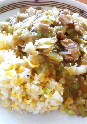 キャベツと豚肉の♥あんかけ肉チャーハン♫-レシピのメイン写真